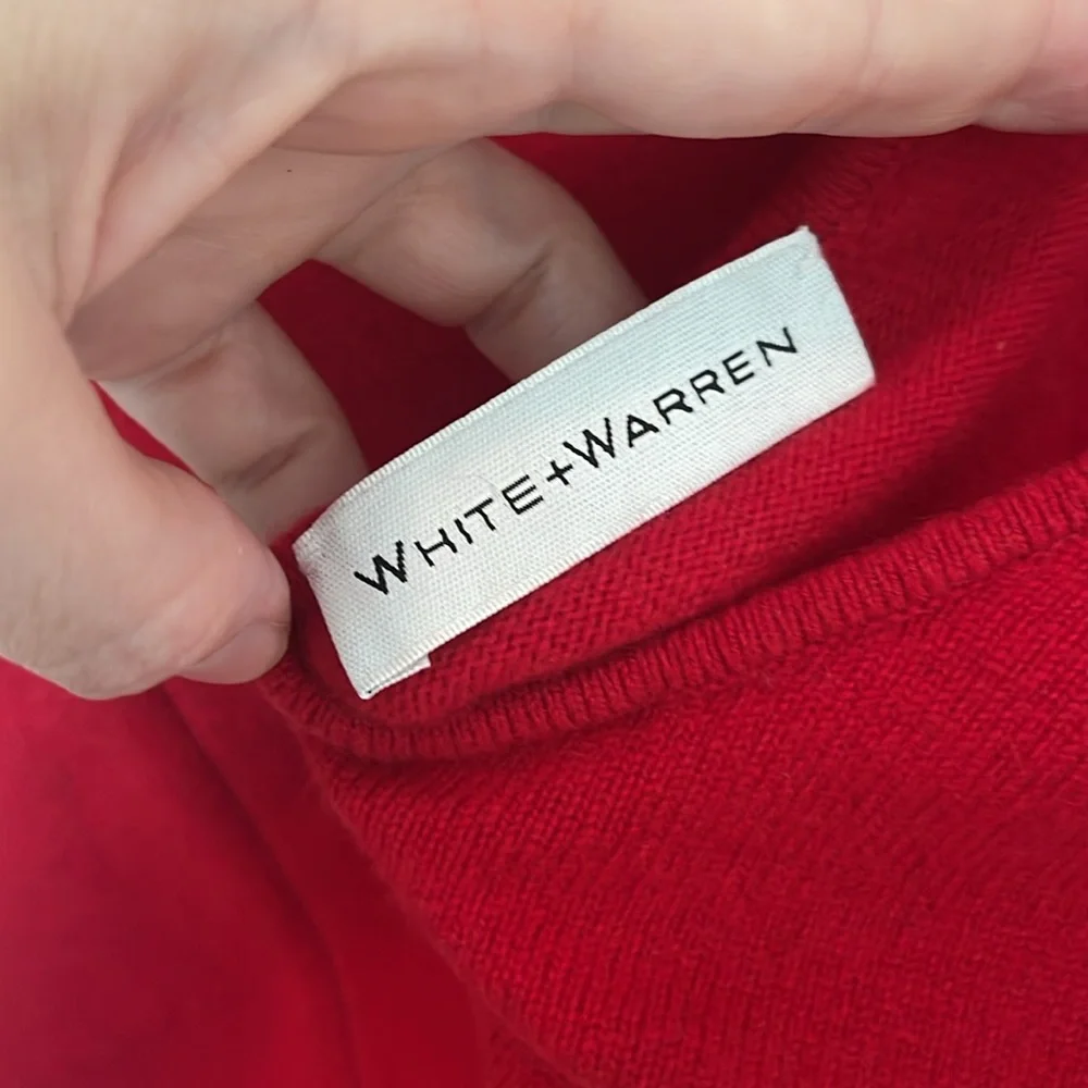 White +‎ Warren CASHMERE BALLET NECK TOP IN CRIMSON